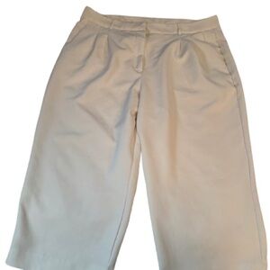 Women's Cream Wide-Leg Pants